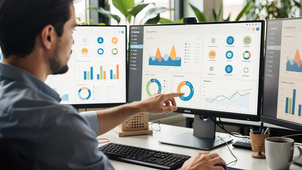 Professionnel marketing analysant données campagnes data-driven sur écrans multiples